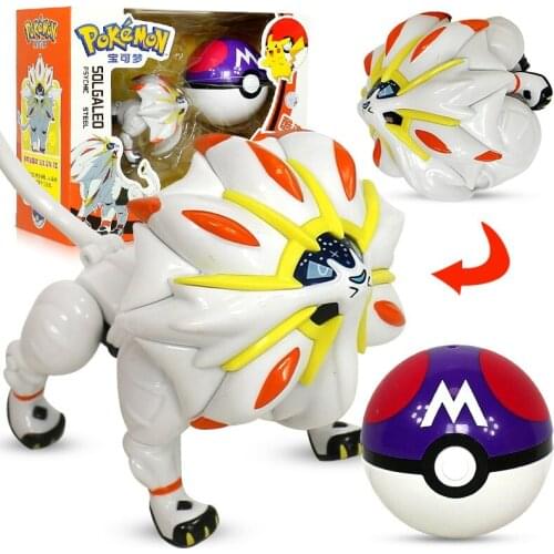 POKEMON toy deformation ball egg Solgaleo boy puzzle enlightenment toy gift Pokeball Set Pop-Up Elf-Ball Anime Figure Monster