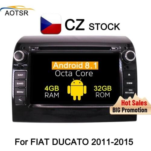 IPS Screen Android 8.1 Car DVD Multimedia player head unit for FIAT DUCATO 2011 - 2015 with GPS navigation Radio stereo 4+32G BT