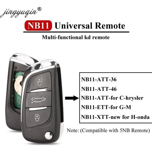 Jingyuqin NB11 Universal Multi-functional KD Remote 3 Button NB Series Key for KD900 URG200 Remote Master