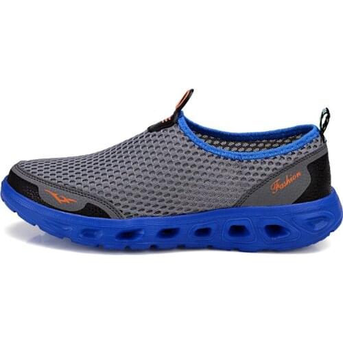 Summer Shoes Men Couple Casual Shoes Fashion Lightweight Breathable Walking Sneakers Slip-on Mens Mesh Flats Shoes Plus Size 48