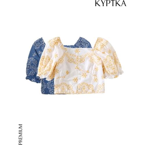 KYPTKA Short Sleeve Blouses