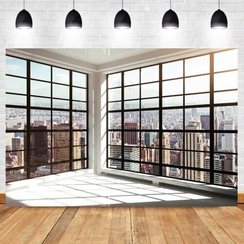 Laeacco Photo Background View House French Window Sunlight City Corner Scenic Photography Backdrop For Photo Studio