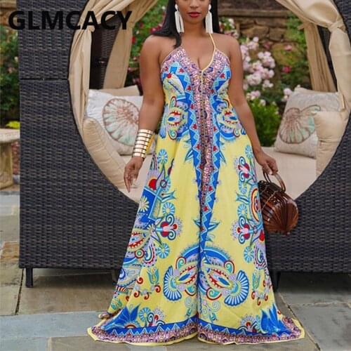 Halter Summer Loose Vintage Jumpsuit Casual Boho Beach Holiday Overalls