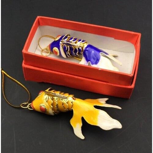 Lucky True to Life Sway Fish Christmas Decorations for Tree Enamel Goldfish Xmas Decor Fancy Wedding Gifts with Box