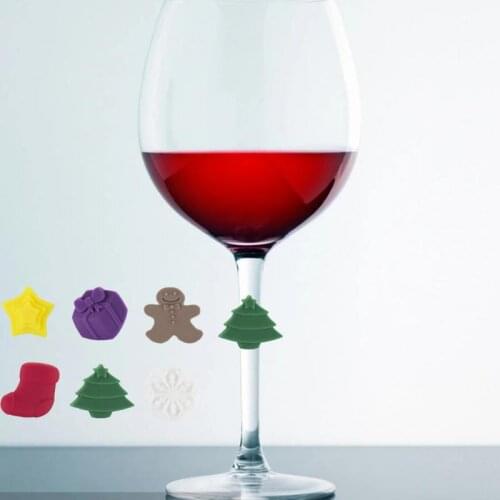 Markers For Glasses Christmas Silicone Wine Cup Logo Silicone Red Wine Cup Logo Christmas Party Goblet Wine Cup Discriminator