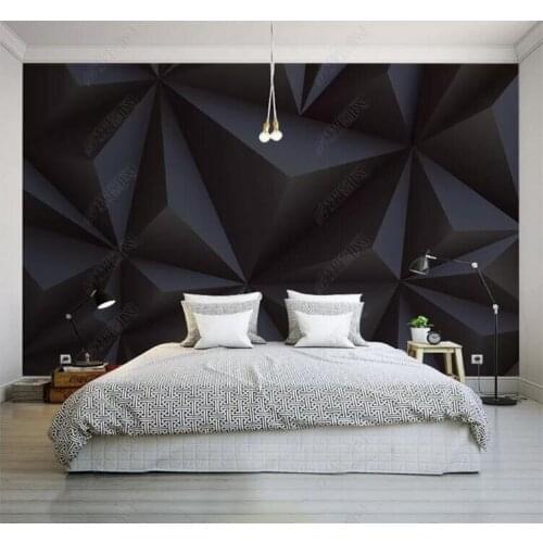 Black Photo Wallpaper for Walls 3D Stereoscopic Non-Woven Murals Modern Abstract Art Wall Papes for Living Room Decor Painting
