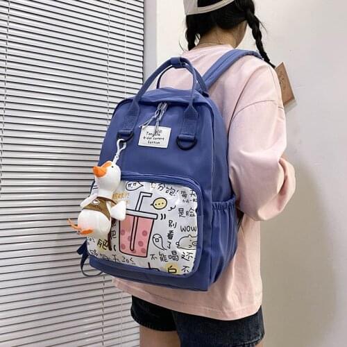 2021 New Version of the Forest All-Match Schoolbag Female Middle and High School Students Trend Cute Bear Large-Capacity Backpac