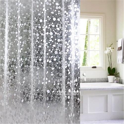 P-336 Environmental Bathroom Shower Curtain Household Mildew Proof Thick Waterproof Bathroom Shower Curtain With Plastic C-rings