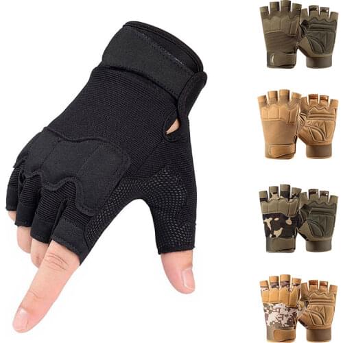 Military Army Shooting Fingerless Gloves Half Finger Men Tactical Gloves Anti-Slip Outdoor Sports Bicycle Gloves Riding Gloves