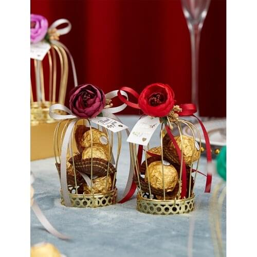 25Pcs Crown Gift Box Tinplate Gift Bags Sugar Candy Box Wedding Centerpieces Chocolate Baby Favor Boxes Flower Box Party Supplie