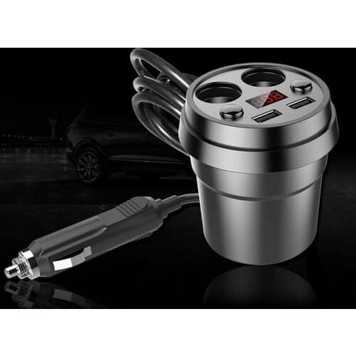 Stand Dual USB Charger Universal 12V/24V 3.1A Cup-Type Adapter Car Cup Holder