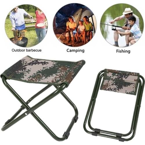 Portable Folding Camping Chair Foldable Stool Outdoor Military Army Camouflage Oxford Seat for Fishing hiking Travel Garden BBQ
