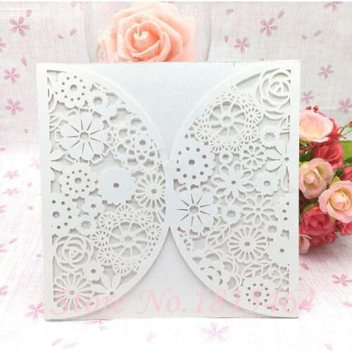 50pcs Laser Cutting Invitation Card European Style Greeting Card Customized For Party Decoration Supplies Free Shipping