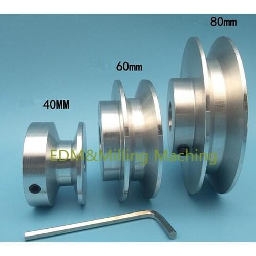 40-80mm Diameyer pulley single slot a-type V-Groove motor belt Step Pulley For 12.5mm V Rubber Belt