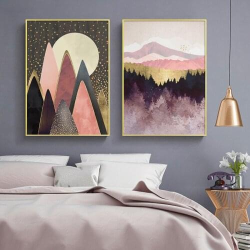 Scandinavian abstract mountain landscape painting diamond painting rhinestone embroidery painting mural abstract mosaic picture