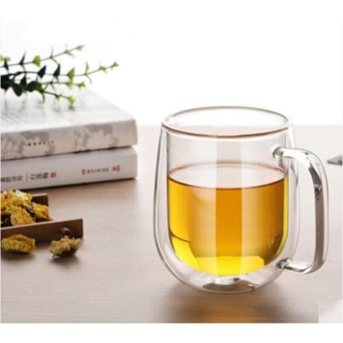Heat-resistant Double Wall Glass Cup Transparent Coffee Mug Glass Cup Eco-Friendly Wine Drinkware Tumbler Cups Espresso Cups
