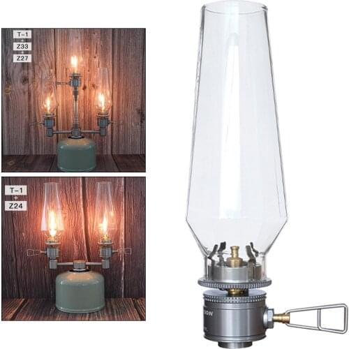 Camp Gas Lantern Outdoor Camping Atmosphere Lamp Glass Lampshade