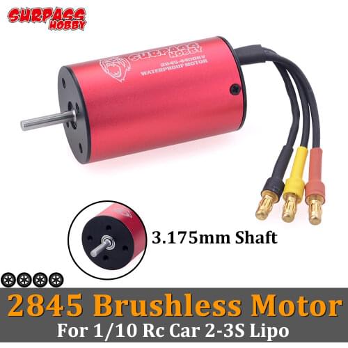 Surpass Hobby 2845 Waterproof Brushless Motor 3800KV 4370KV 4400KV 5900KV 3S Lipo for Traxxas HSP 1/12 RC Car HSP Traxxas Wltoys
