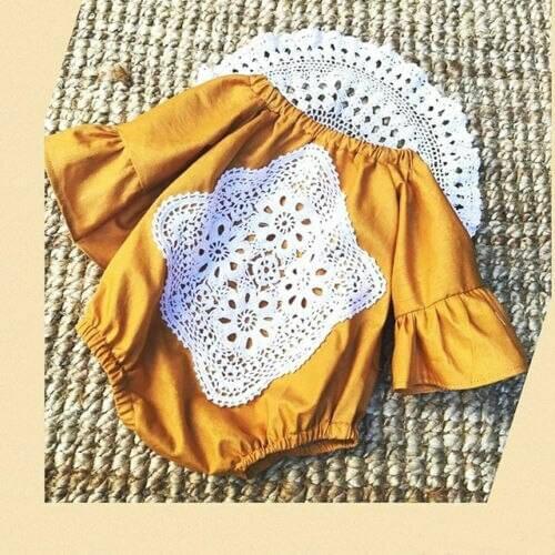 Sweet Newborn Baby Girls 0-24M Bodysuit Ruffles Flare Sleeve Lace Flowers Jumpsuit Clothes Cotton Outfits