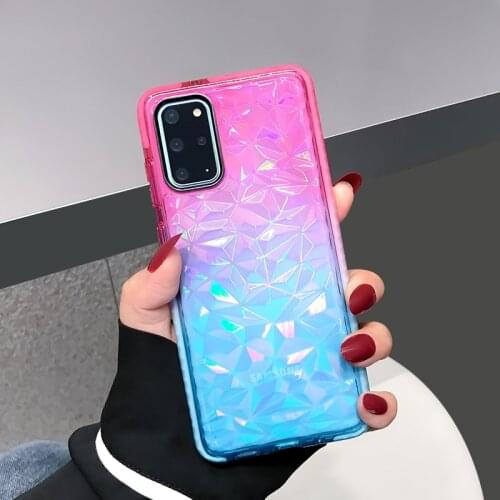 3D Gradient Diamond Pattern Phone Case For OPPO A9 2020 A5 A3S A8 A31 A91 A59 Cover Reno 10 2 z 4 3 R17 R11 F11 Pro F9 F15