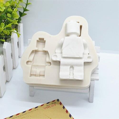 3D robot boy birthday party silicone cake mold fondant mold For baking cake decorating tools chocolate gum paste mold M784