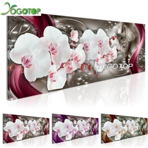 YOGOTOP DIY Diamond Painting Cross Stitch Kits Orchids flower 5D Diamonds Embroidery Home Decor Full Mosaic Pattern QA036