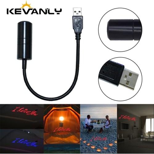 Car Ambient Atmosphere Light Interior Light Decorative Light USB LED Adjustable Mini Projector for Christmas Valentine Day Home