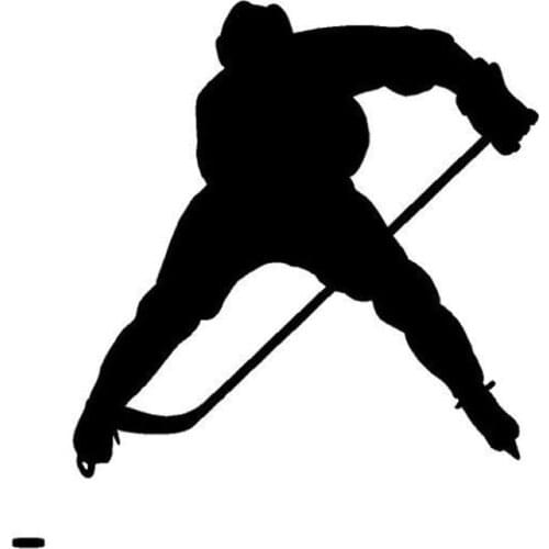 Car Decals Covering The Body of Ice Hockey Player Stickers Car Styling PVC Sunscreen Waterproof Black/Silver,17 cm*16cm