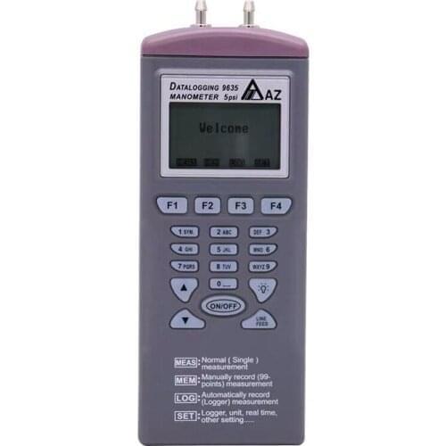 AZ9635 Differential Pressure Datalogger Tester Meter Range 15 psi with Software 11 Measuring Units