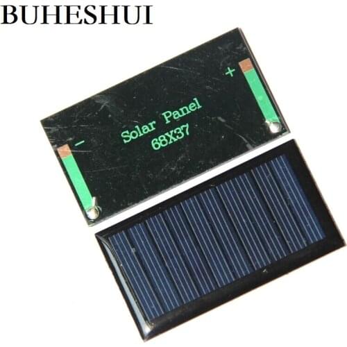 BUHESHUI 60MA 5V Solar Panel Mini Solar Cell Module DIY Solar Toy Panel Light Educational 68*37MM Tool 10pcs Free Shipping