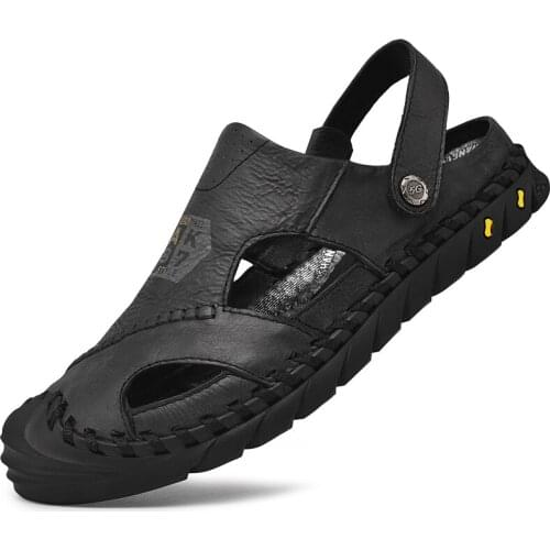 Cuire rubber beach outdoor hombre sandal roman sandalsslippers herren casual da homme safety men work masculina big deportivas