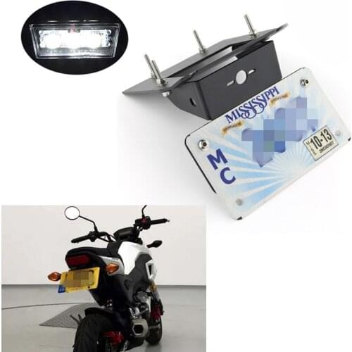 License Plate Holder Fit For Honda Grom MSX125 2017-2021 Motorcycle Tail Tidy Fender Eliminator Registration Plate LED Light