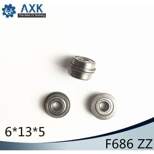 F686 ZZ Flange Bearing 6x13x5 mm ABEC-1 ( 10 PCS ) Flanged F686 Z ZZ Ball Bearings F618/6ZZ