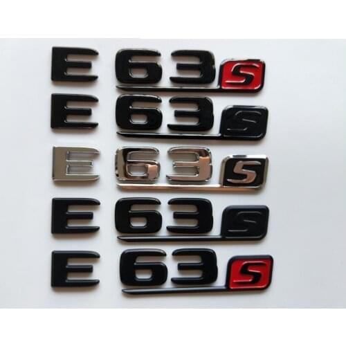 Chrome Black Letters Number Trunk Badges Emblems Emblem Badge Sticker for Mercedes Benz W212 W213 C238 C207 S213 E63s E63 S AMG