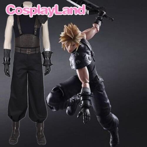 Game Final Fantasy VII Costume Cloud Strife Cosplay Uniform Halloween Carnival Party Adult Men Pants Suit Custom Made