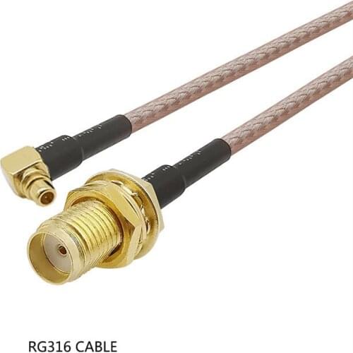 1Pcs 15CM SMA Female to MMCX Male Right Angle Pigtail Cable RG316 MMCX Plug to SMA Jack Connector Cable Assembly