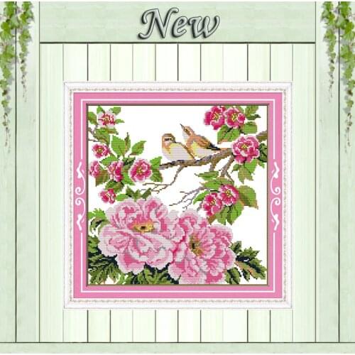 Flowers and little birds painting 11CT patterns print on canvas 14CT needlework diy dmc cross chinese stitch Set Embroidery kits