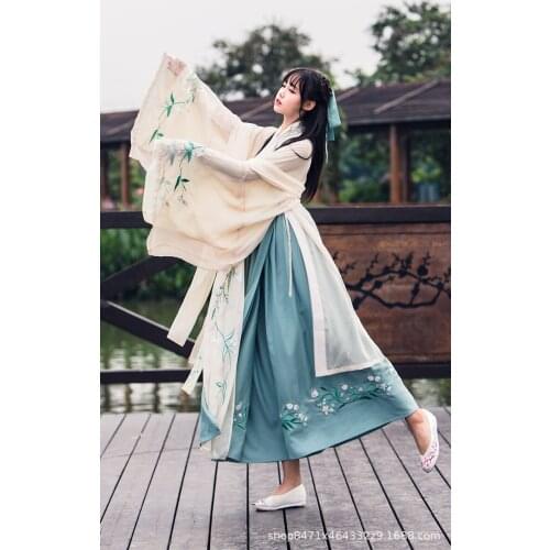 Chinese Traditional Fairy Costume Ancient Han Dynasty Princess Clothing National Hanfu Outfit Stage Dress Folk Dance Costume 90
