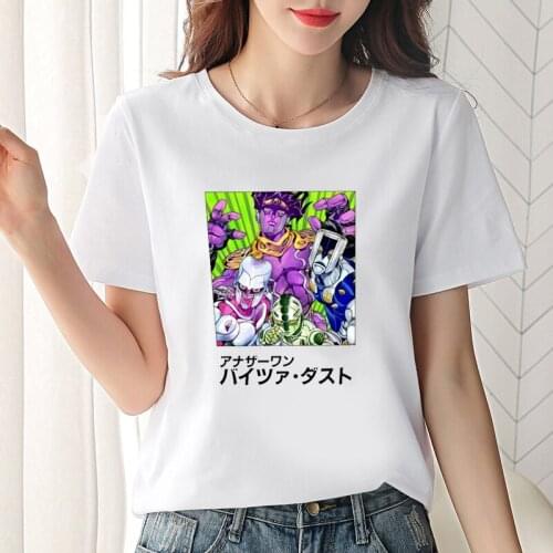 2021 hot Sale Jojo Bizarre Adventure Japanese Anime Pattern Printed T-shirt Cotton Short-sleev O-neck Harajuku Streetwear