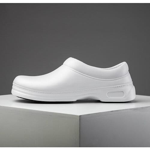 Mens Rain Shoes Non-slip Waterproof Oil-Proof Kitchen Chef Shoes Slip On Resistant Working Shoes Or Nursing Shoes Size 36-45