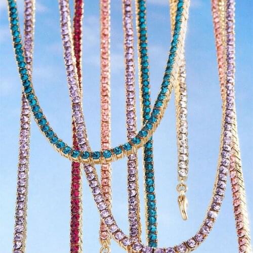 Mens Crystal Tennis Bracelet Bling Iced Out Cubic Zirconia Bracelets Bangle For Women Link Chain Wedding Jewelry Hip Hop Gift