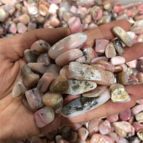 Natural crystals pink rhodonite tumbled healing stones for garden decoration