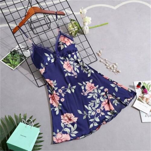 Nightdress summer with chest pad feminine lace print camisole comfortable ночная рубашка bottoming dress camison sexy mujer