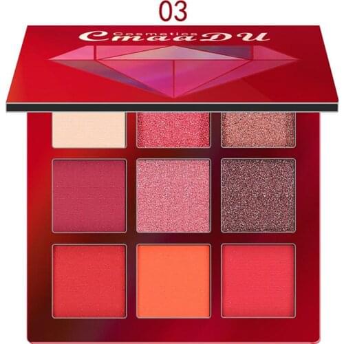 Latest Matte Eyeshadow Cream Makeup Palette Shimmer 9 Colors Natural Glitter Diamond Beauty Pigment CosmeticPalette TSLM2