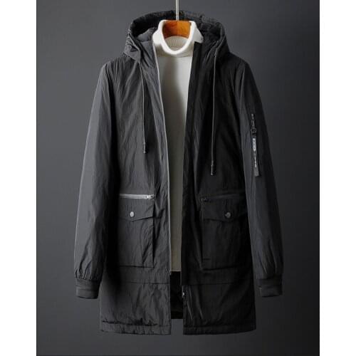 2020 Winter New Arrival Warm 70% White Duck Down Jacket Long Hooded Fashion Coat Mens Outwear KR Style Male Casual Windbreaker