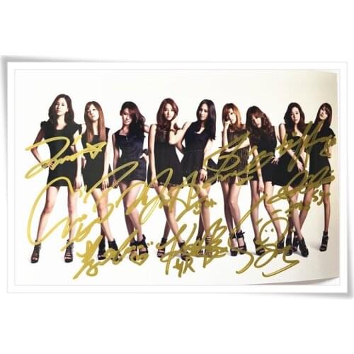 SNSD autographed signed original photo 9 inches 22.8*15.2 cm collection new korean freeshipping 11.2016 D