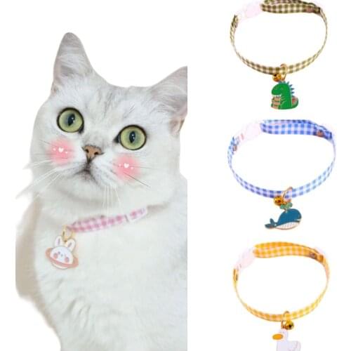 Adjustable Dog Cat Pet Collar Candy-colored Alloy Pendant Pet Collar Puppy Small Dog Cat Outdoor Walking Supplies