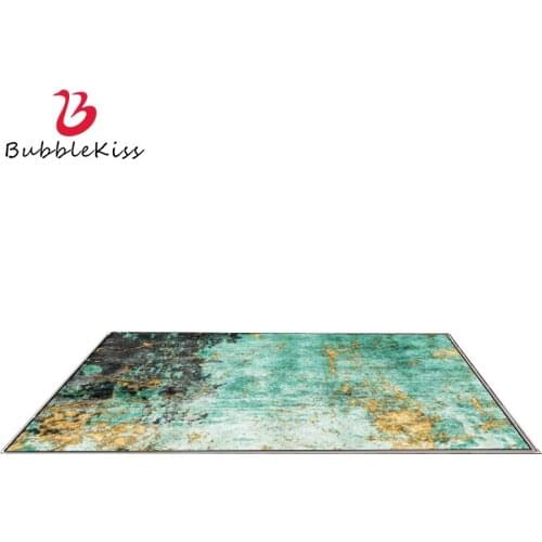 Bubble Kiss Green Abstract Pattern Carpet Home Customized Crystal Velvet Rug for Living Room Non-slip Bedroom Decor Door Mats