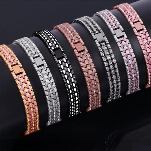 Steel Strap for Samsung Galaxy Watch 3 41mm/45mm/42/46mm/Active 2 Diamond Bling Bracelet 18/20MM/22MM Watchband for Huawei GT 2