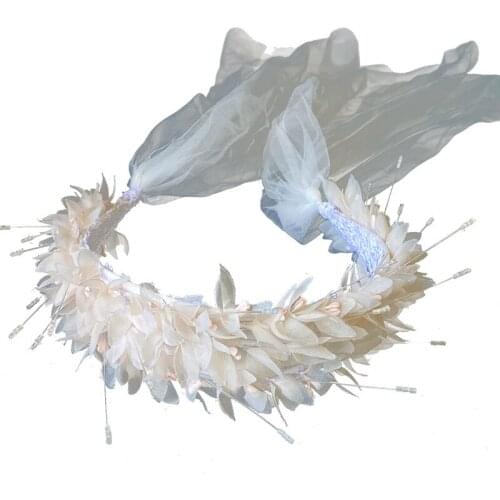 Handmade Flower Crown Wedding Hair Tiara Fashion Bridal Headpiece Handmade Women Hair wreath Jewelry